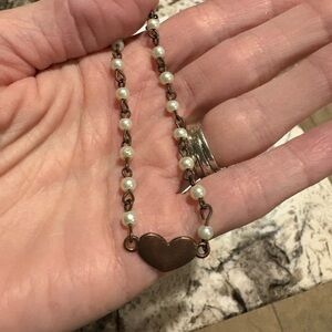 Heart Pendant Pearl Necklace